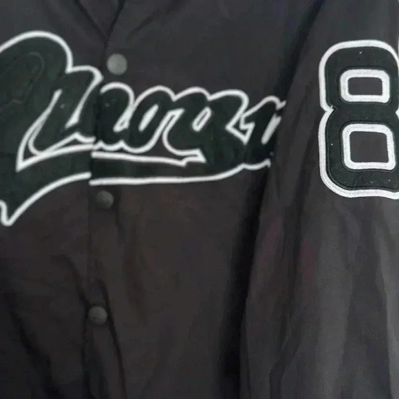 Oversize Varsity black Jacket, Size L - Picture 6 of 6
